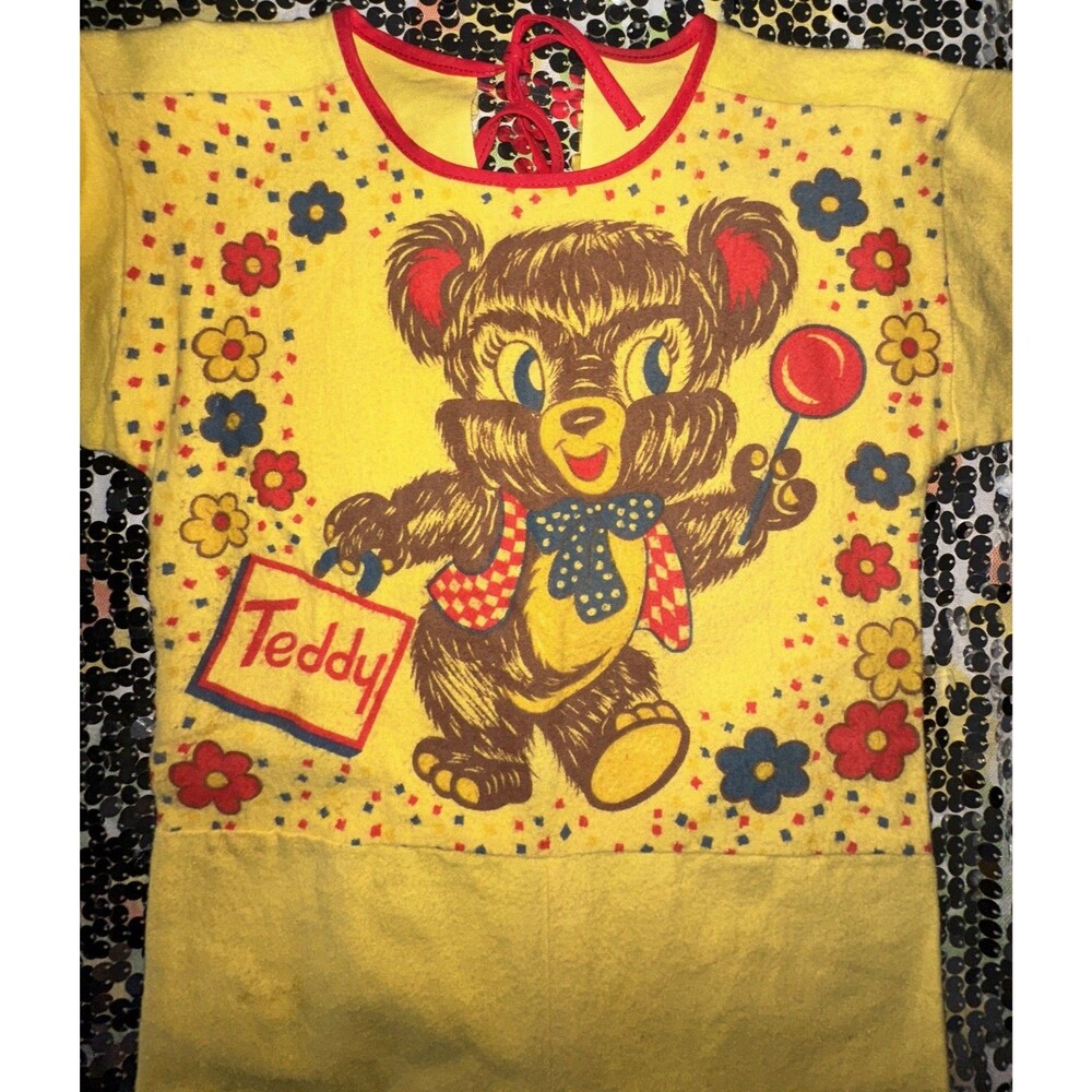 True Vintage 1960’s Child’s Halloween Costume Ben Cooper Teddy Bear Yellow - Picture 2 of 13